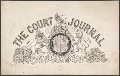 Titelpagina ontwerp voor The Court Journal, 1830-62 door Freeman Gage Delamotte