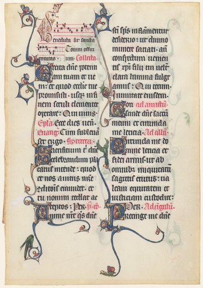 Manuscriptblad uit het Beauvais Missaal door French 13th Century