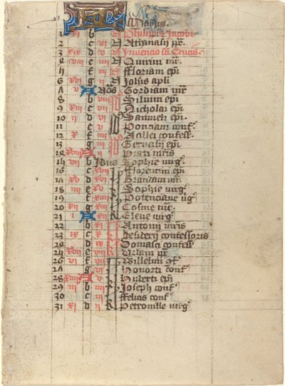 Pagina uit een getijdenboek door French 15th Century