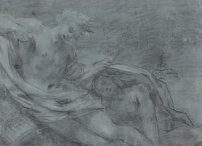 Twee Liggende Figuren [verso] door French 17th Century