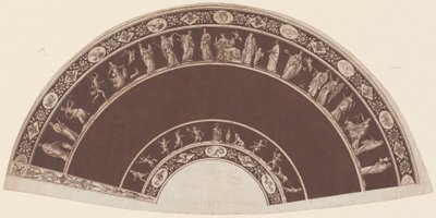 Een Waaier met Klassieke Figuren die naar Apollo Gaan door French 18th Century