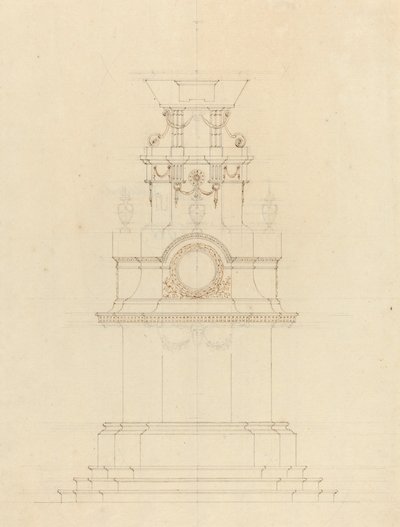 Ontwerp voor een katafalk door French 18th Century