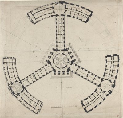 Grondplan voor een Academie van de Schone Kunsten door French 18th Century