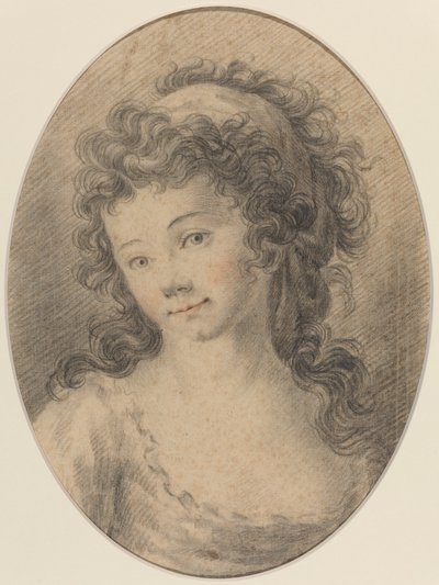 Portret van een meisje door French 18th Century