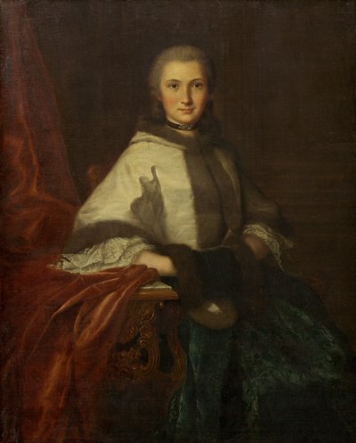 Jonge Vrouw met een Mof door French 18th Century