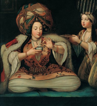 Genieten van Koffie, Begin 18e eeuw door French Master