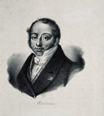 Portret van de componist Gioachino Antonio Rossini 1792-1868 door French Master