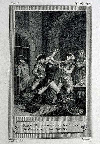 De moord op keizer Peter III Fyodorovich van Rusland op 17 juli 1762 door French Master