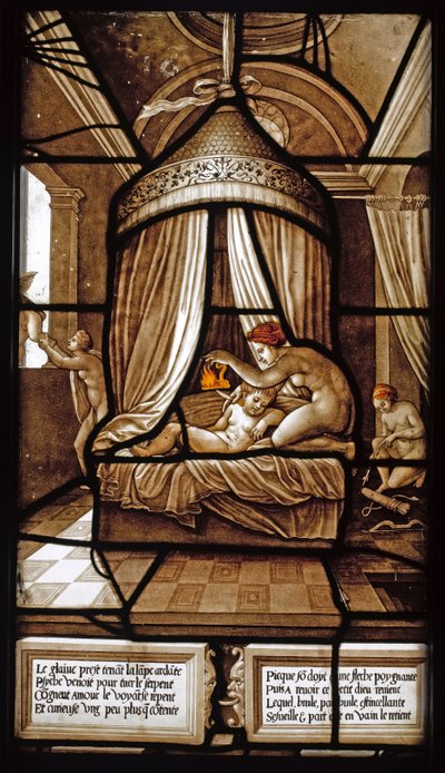 Het verhaal van Psyche Glas-in-loodraam, 1441-1444 door French Master