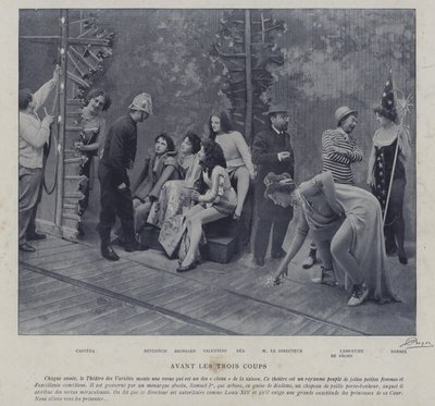 Acteurs en actrices in het Théâtre des Variétés, Parijs door French Photographer