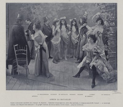 Actrices in het Theatre des Varietes, Parijs, na een voorstelling door French Photographer