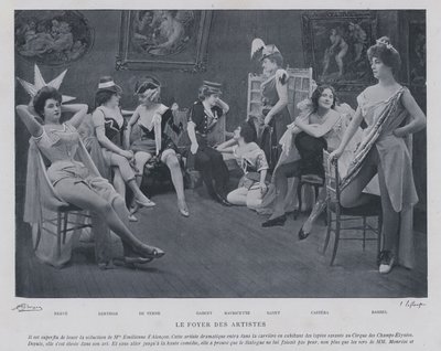 Actrices in de groene kamer van het Théâtre des Variétés, Parijs door French Photographer