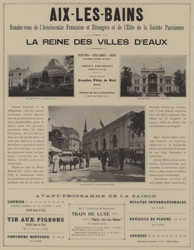 Aix-les-Bains, ontmoetingsplaats van de aristocratie van Frankrijk en het buitenland en de elite van de Parijse samenleving door French Photographer