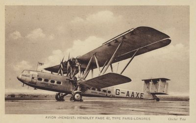 Vliegtuig Hengist Hendley Page 42, Type Parijs-Londen door French Photographer