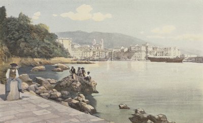 Bastia, Uitzicht op de oude Haven en de stad door French Photographer