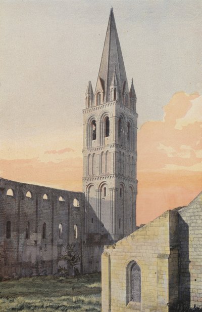 Beaulieu-les-Loches, Abdijkerk, Noordoostelijke Klokkentoren door French Photographer