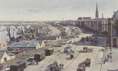 Bordeaux, Brug over de Garonne, kades van Bourgogne en de Douane door French Photographer