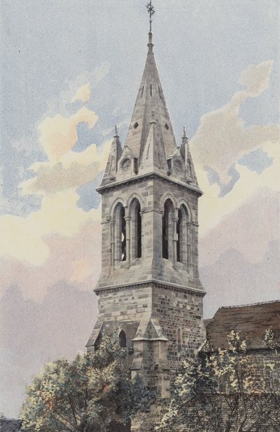 Bourbonne-les-Bains, Kerk, Toren en spits door French Photographer