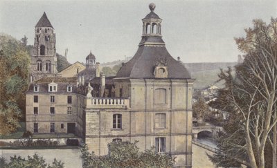 Brantôme, Geheel van het klooster, westzijde (stadhuis en school) door French Photographer