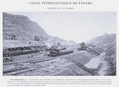Interoceanisch Kanaal van Panama, Werkzaamheden bij La Culebra door French Photographer