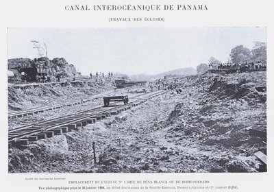 Interoceanisch Kanaal van Panama, Werkzaamheden bij de Sluis door French Photographer