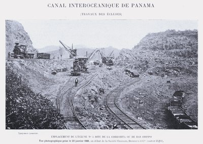 Interoceanisch Kanaal van Panama, Werkzaamheden bij de Sluizen door French Photographer