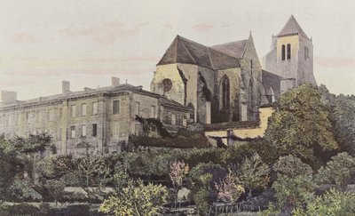 Celles-sur-Belle, Kerk en oud Klooster, Geheel N door French Photographer