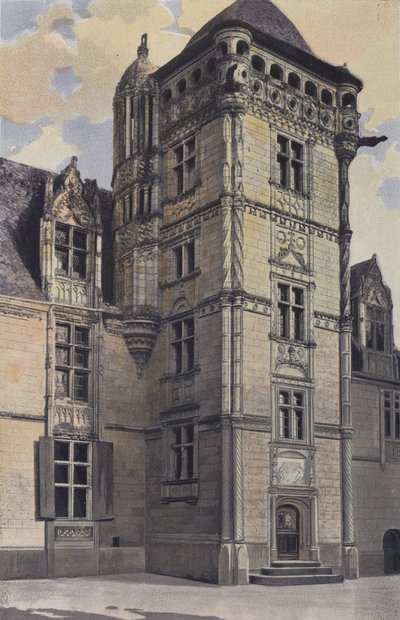 Chemaze, Kasteel van Saint-Ouen, traptoren door French Photographer