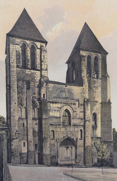 Chinon, Kerk Saint-Mexme, Westelijke Facade (School) door French Photographer
