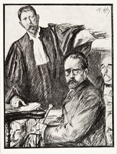 Dreyfus tijdens zijn proces, uit 