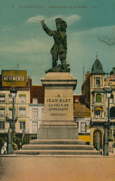 Dunkerque - Standbeeld van Jean Bart. Ansichtkaart verzonden in 1913 door French Photographer