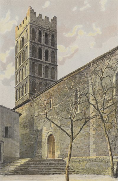 Elne, Kerk, Zuidelijke Zijgevel en Klokkentoren door French Photographer