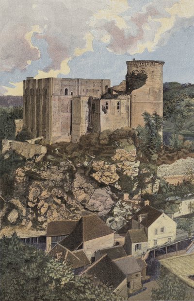 Falaise, Het Kasteel, Gezicht vanaf de Mont Mirat door French Photographer
