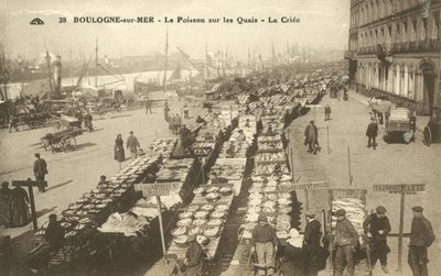 Vis op de kade, Boulogne-sur-Mer door French Photographer