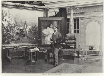 Francois Flameng in zijn atelier door French Photographer