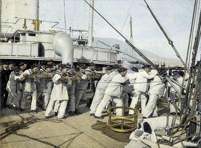 Franse marine, eind negentiende eeuw: eerste priesters - Bibl. des Arts deco. door French Photographer