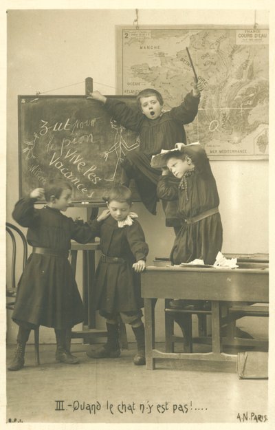 Franse schoolkinderen spelen, Vive Les Vacances door French Photographer