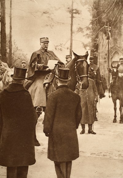 Generaal Hirschauer, neemt bezit van de Keht-bruggenhoofd, 30 januari 1919 door French Photographer