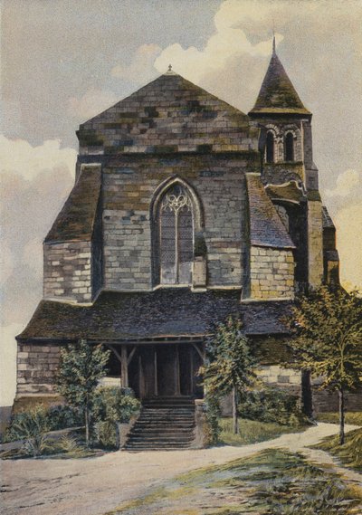 Gennes, Kerk St-Veterin, Westelijke Uitzicht (voor de restauratie van de klokkentoren) door French Photographer