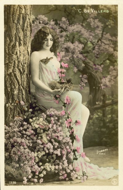 Meisje met bloemen door French Photographer