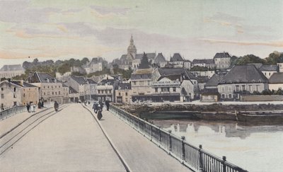 Gray, algemeen uitzicht vanaf de rechteroever van de Saône door French Photographer