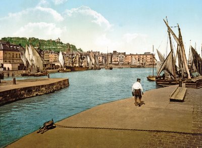 Haven van Honfleur, Frankrijk, 1890-1900 door French Photographer