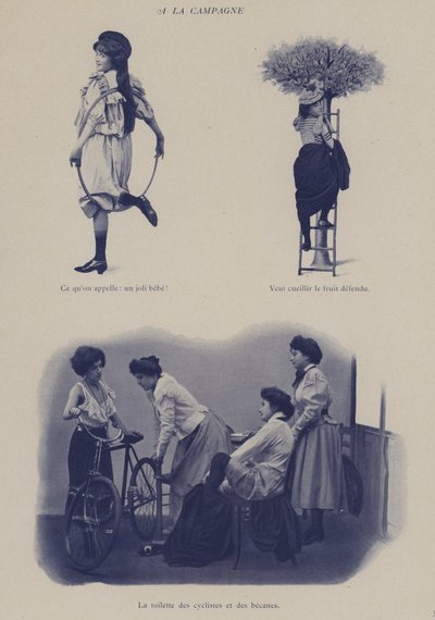 Illustratie voor Petites Parisiennes (jonge werkende meisjes in Parijs) (zw/w foto) door French Photographer