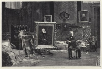Jean-Joseph Benjamin-Constant in zijn atelier door French Photographer