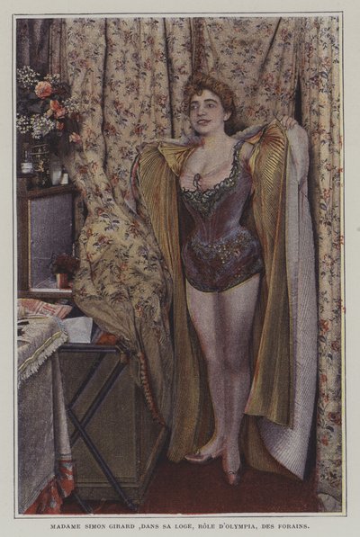 Juliette Simon-Girard, Franse operazangeres, in haar kleedkamer door French Photographer