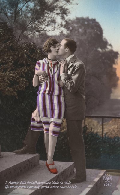 Kussend paar door French Photographer
