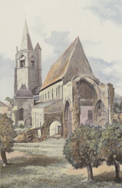 La-Bénisson-Dieu, kerk, zuidoostzijde door French Photographer