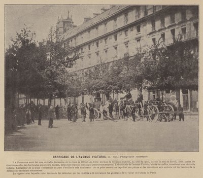 De Commune van Parijs, Barricade van de Avenue Victoria, 21 mei door French Photographer