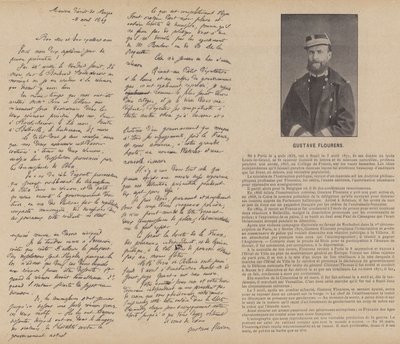 De Commune van Parijs, Gustave Flourens (zwart-wit foto) door French Photographer