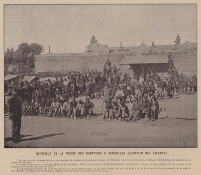 La Commune de Paris, Binnenkant van de gevangenis van Chantiers in Versailles, Kinderkwartier door French Photographer